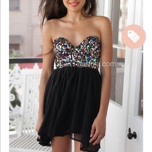 Black, sequence dress. AUS 6, US 0.
